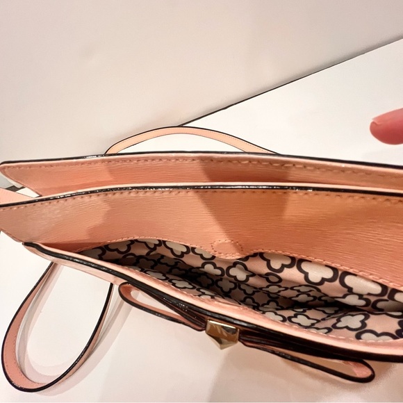Kate Spade Purse Pink Bow Patent Leather Crossbody Bag Purse Zip Closure Spring - Picture 7 of 11